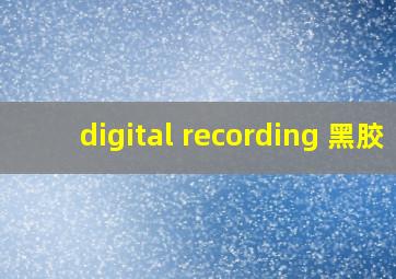 digital recording 黑胶